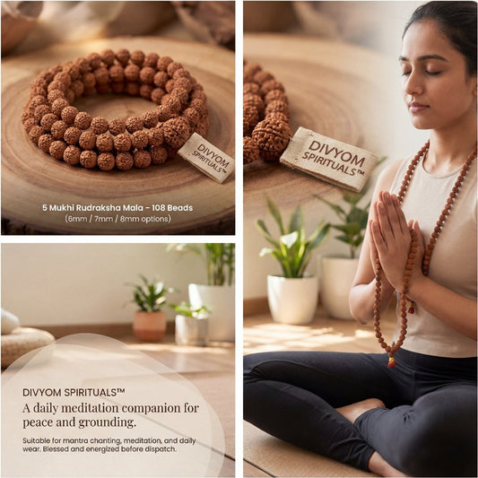 5 Mukhi Rudraksha Mala – 108 Beads