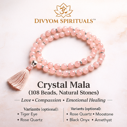 Crystal Mala (108 Beads, Natural Stones)