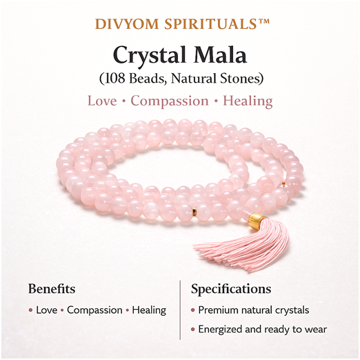 Crystal Mala (108 Beads, Natural Stones)