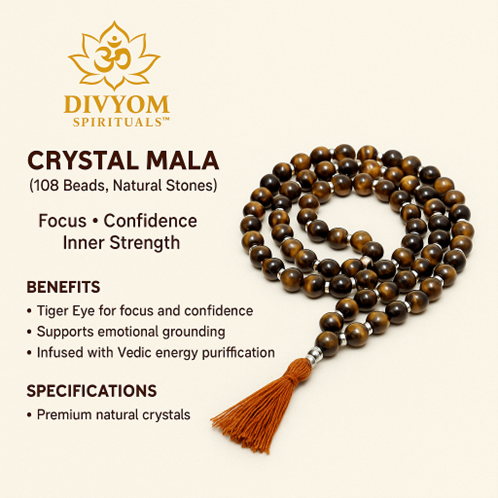 Crystal Mala (108 Beads, Natural Stones)