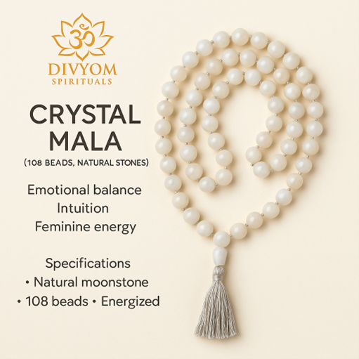 Crystal Mala (108 Beads, Natural Stones)