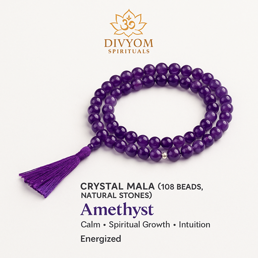 Crystal Mala (108 Beads, Natural Stones)