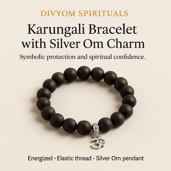 Karungali Bracelet with Silver Om Charm