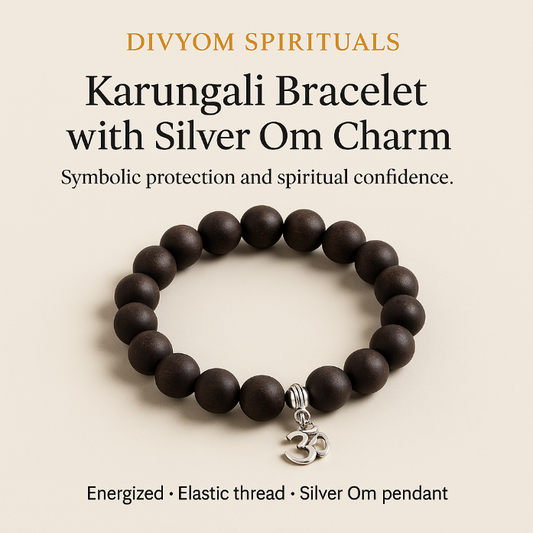 Karungali Bracelet with Silver Om Charm