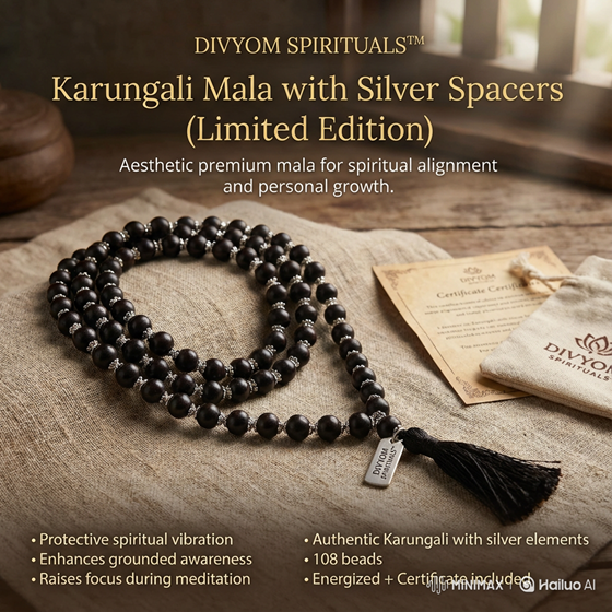 Karungali Mala with Silver Spacers (Limited Edition)