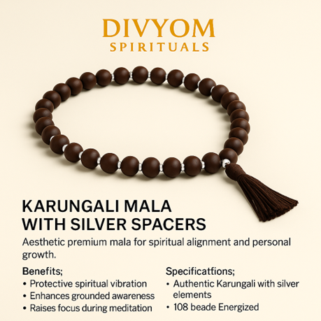 Karungali Mala with Silver Spacers (Limited Edition)